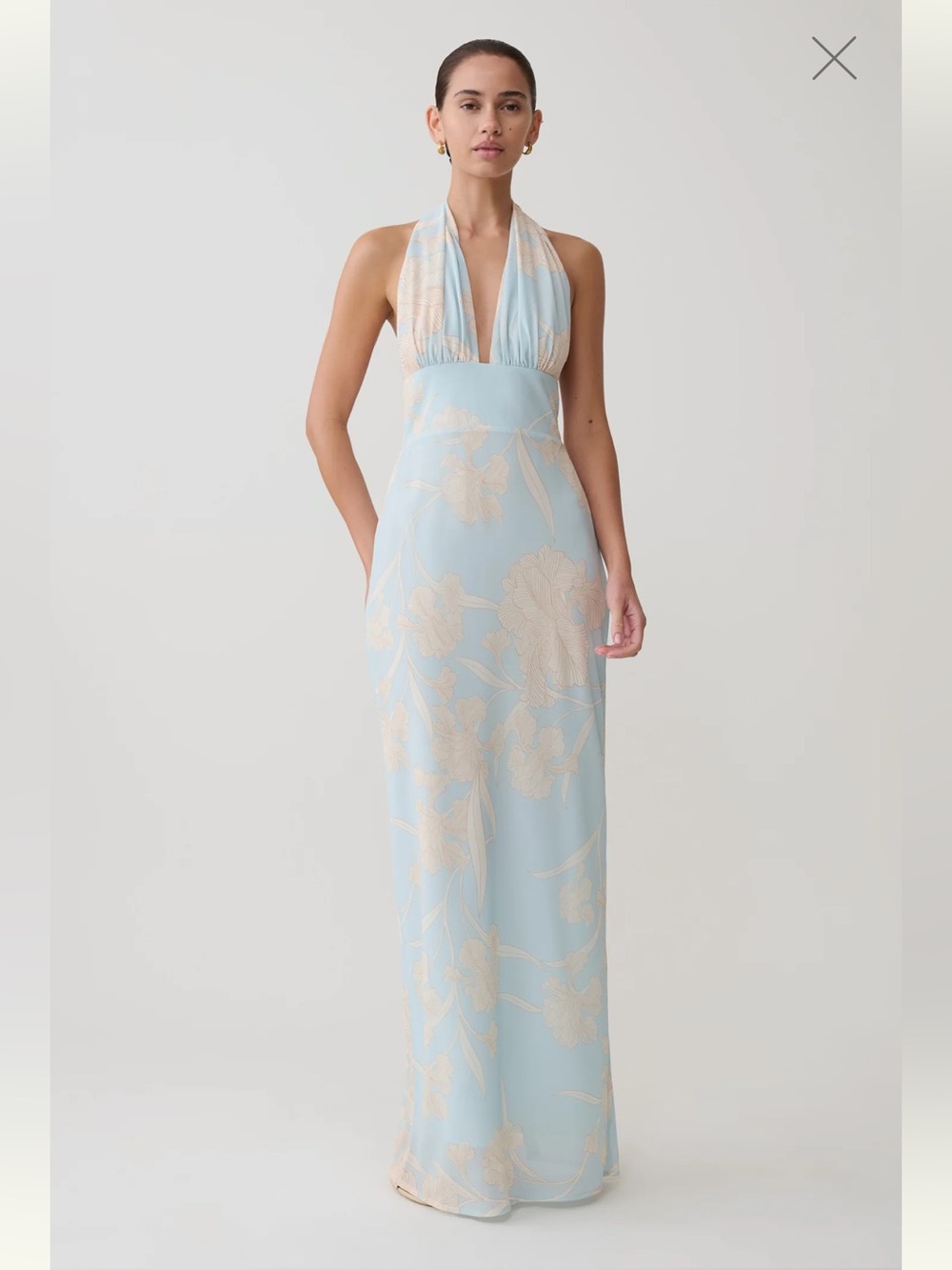 Meshki Nadine Halter Scarf Chiffon Maxi Dress